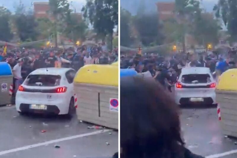 Video: mujer atropella varias personas que disfrutaban un juego de fútbol en España