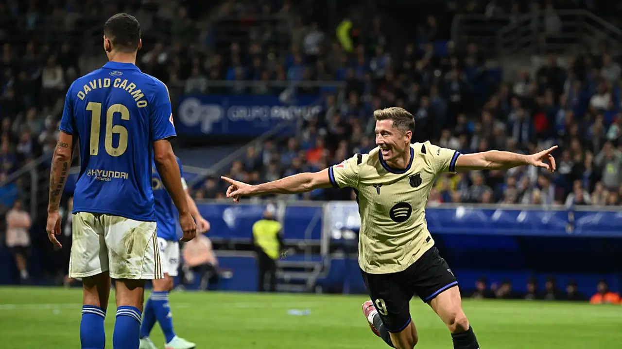 El Barcelona da la vuelta al marcador en Oviedo y sigue la pelea por la cima junto al Real Madrid
