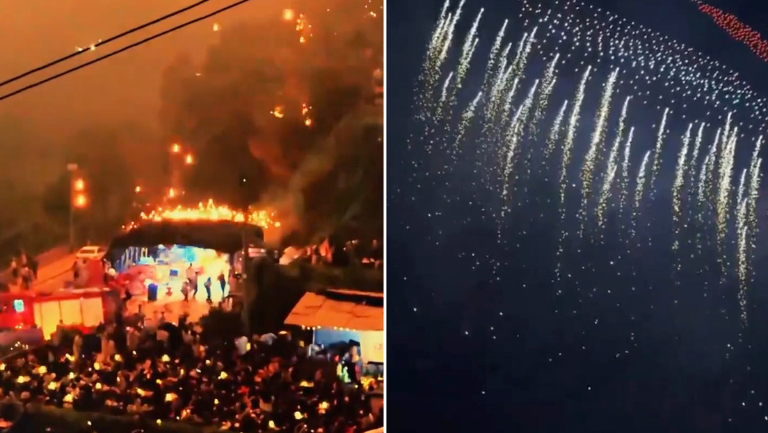“Cielo en llamas” sorprende a espectadores durante show en China