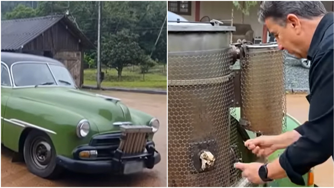 El sorprendente vehículo que funciona con leña y recorre las carreteras de Brasil