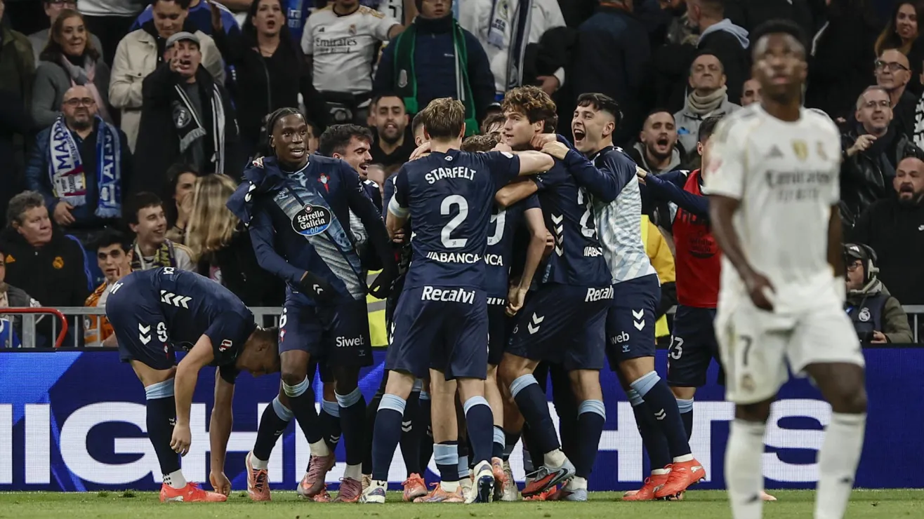 Celta sorprende al Madrid y complica su lucha por el liderato