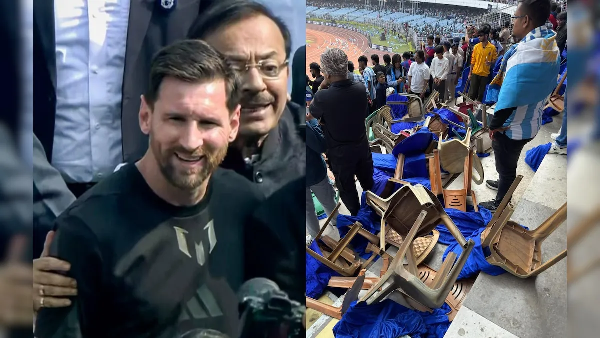 Caos y destrozos marcan la visita de Lionel Messi a un estadio en la India