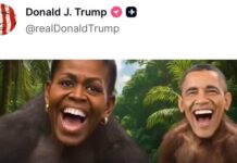 Indignación por video atribuido a Trump que compara a los Obama con primates