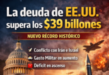 La deuda nacional de Estados Unidos supera los $39 billones en medio de tensiones globales