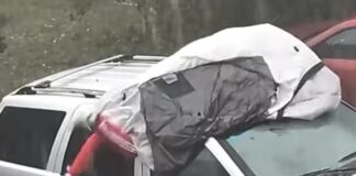 Hombre en Florida se vuelve “escudo humano” para salvar su carro de una tormenta de granizo