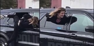 🚨 Mujer esposada escapa de patrulla policial por la ventana y desata burlas en redes