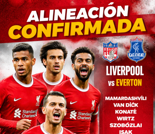 Confirmado! Liverpool FC sacude el once ante Everton FC con cuatro cambios clave