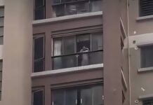Lanza fortuna desde un edificio tras pelea familiar y desata caos en la calle en China
