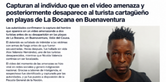 Capturan a hombre vinculado con desaparición de turista cartagenero en playas de Buenaventura