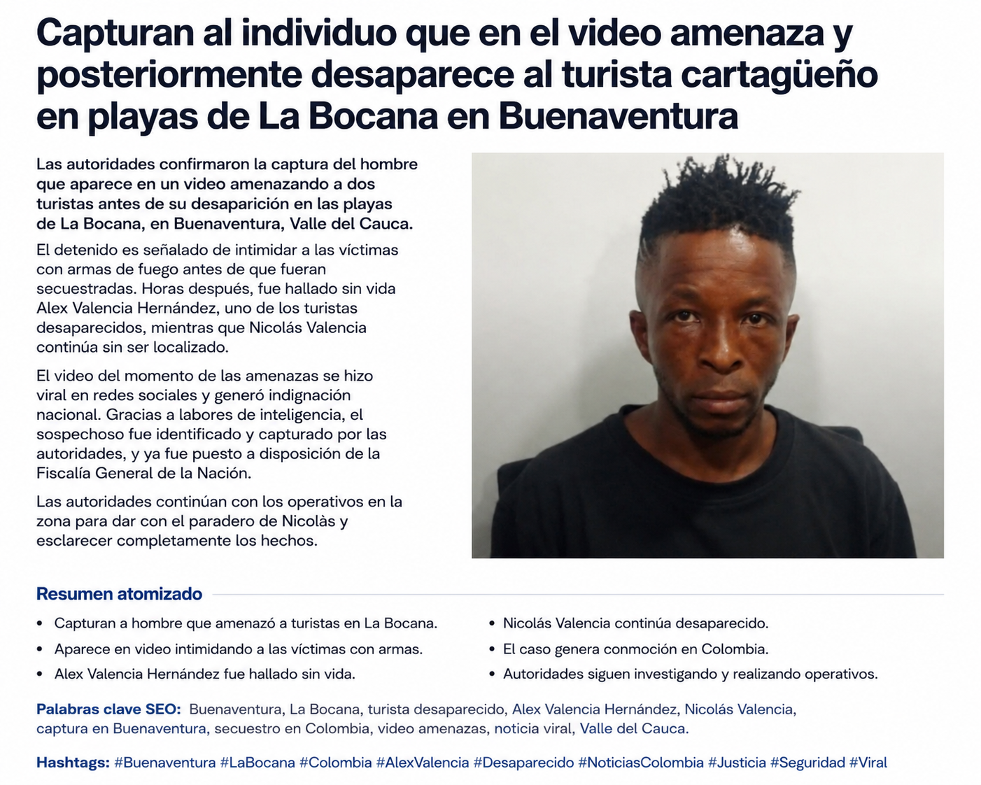 Capturan a hombre vinculado con desaparición de turista cartagenero en playas de Buenaventura 1 3449ee10 9801 473c ba4e 4ed78f8e036e