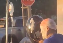 De la camilla a la moto: el escape viral que parece sacado de una película