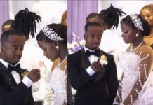 Novia se vuelve viral por su inesperada reacción al ver a su esposo por primera vez en el altar