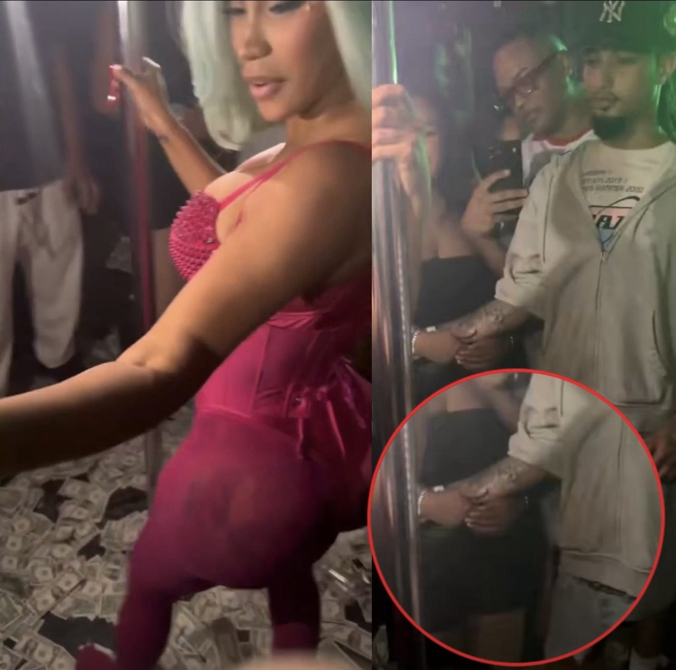 VIRAL | Mujer acapara la atención al sujetar con fuerza la mano de su pareja mientras Cardi B bailaba frente a ellos