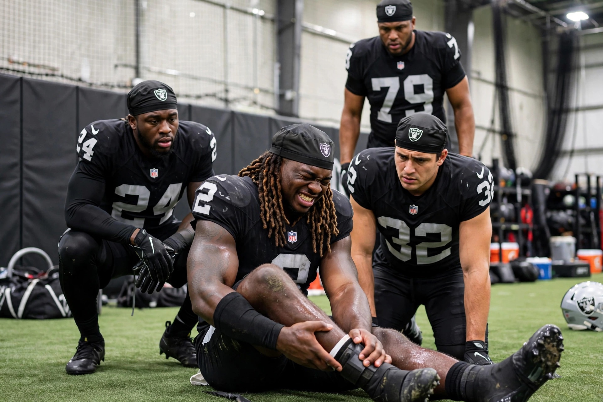 ASHTON JEANTY SUFRE LESIÓN EN PRÁCTICA Y ENCIENDE ALARMAS EN RAIDERS