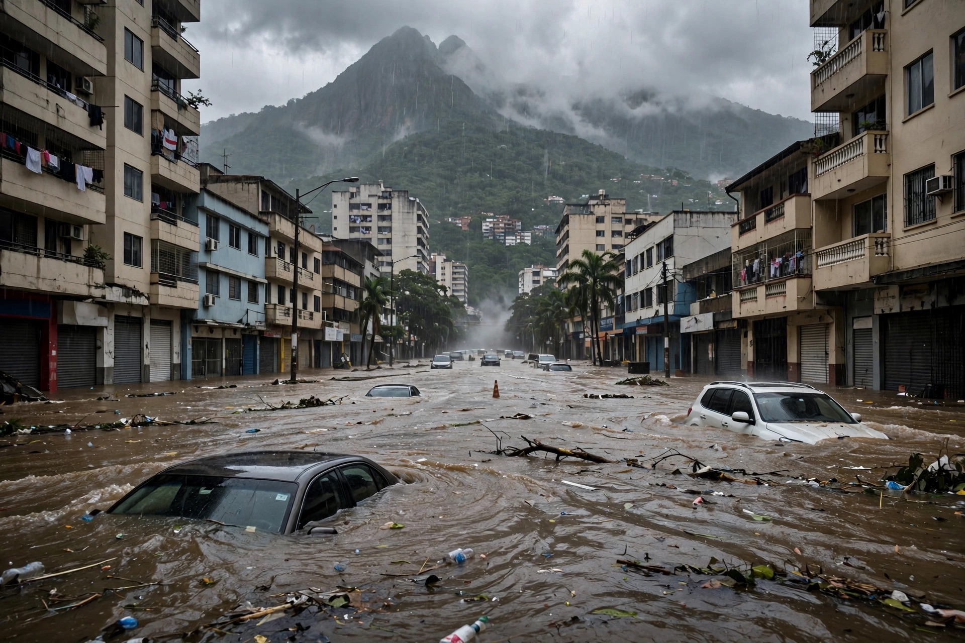 Intensas lluvias provocan inundaciones y caos vial en Caracas