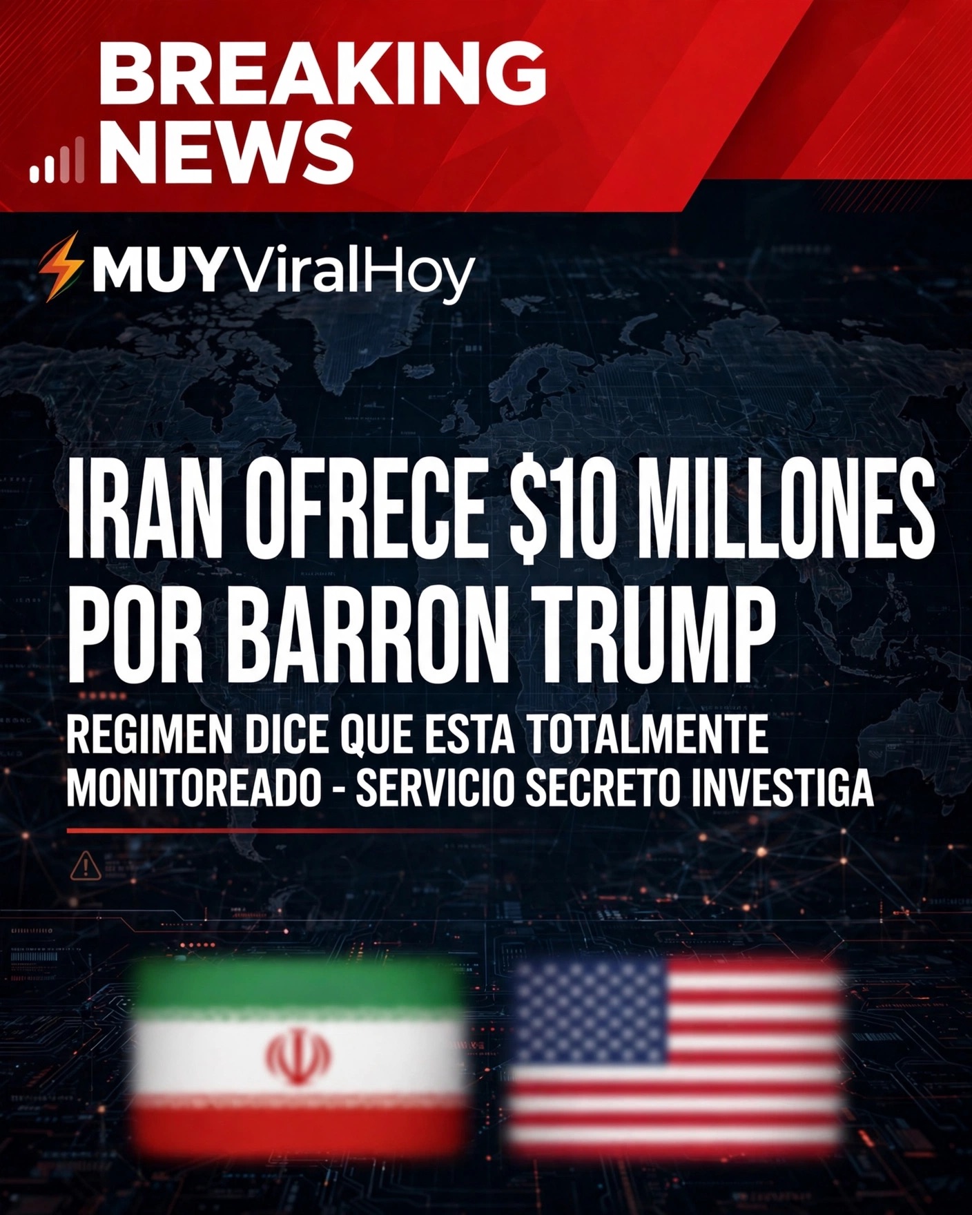 Régimen de Irán ofrece recompensa de 10 millones de dólares por eliminar a Barron Trump y asegura que está siendo totalmente monitoreado
