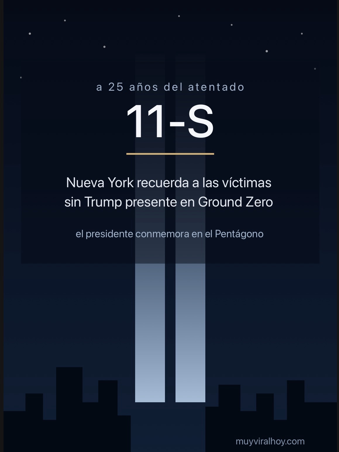 A 25 años del 11-S: Nueva York rinde homenaje sin Trump, quien repite su ausencia en Ground Zero